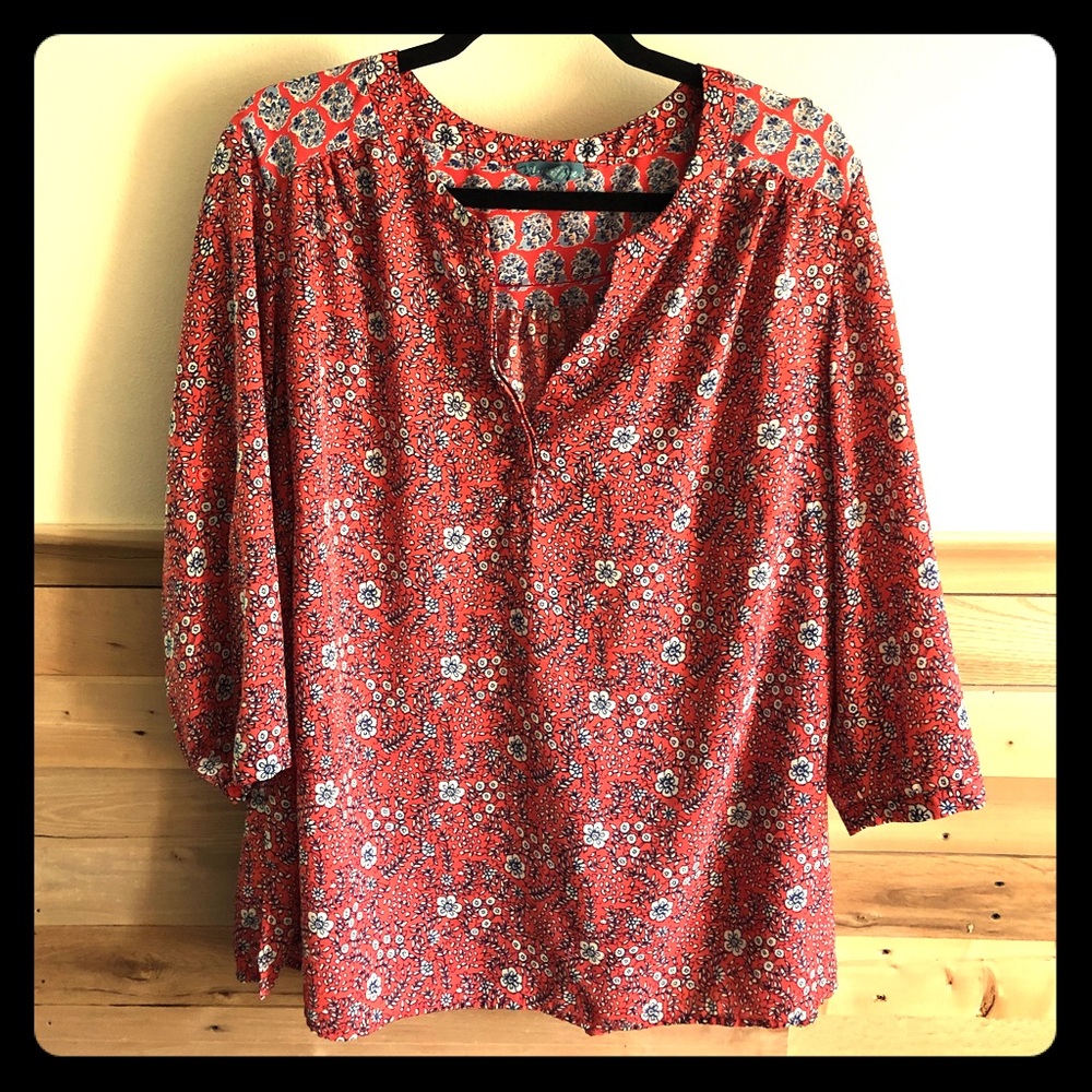 Vibrant coral  blouse
